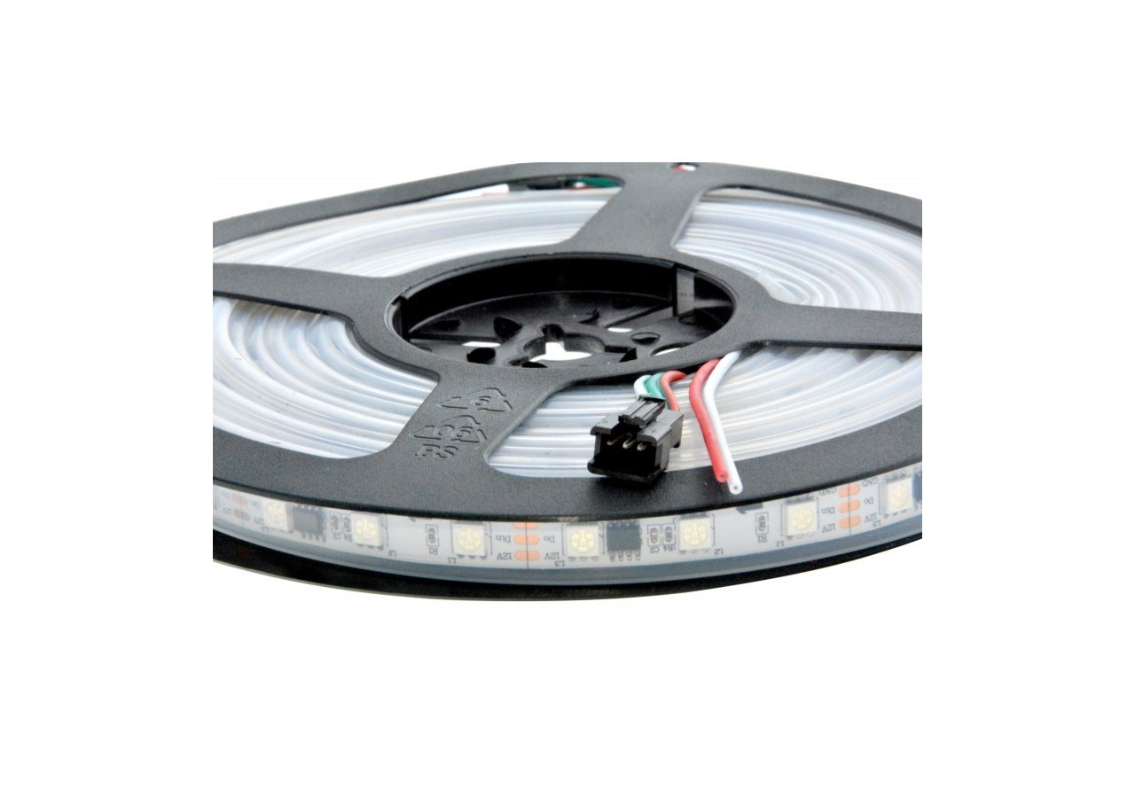Ruban LED intelligent IC RGB 12V DC-14,4 W/m-IP65-60 LED/m-Largeur 10mm-5 mètres - B1575RGB - Barcelona LED