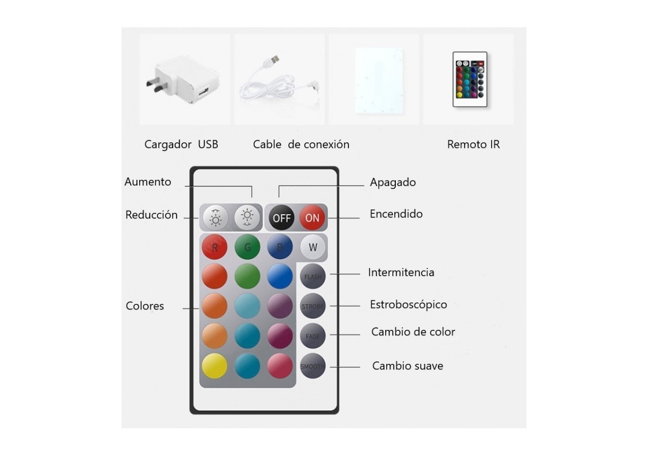 Table lumineuse LED RGBW sans fil 5W IP65 - MU5001 - Barcelona LED
