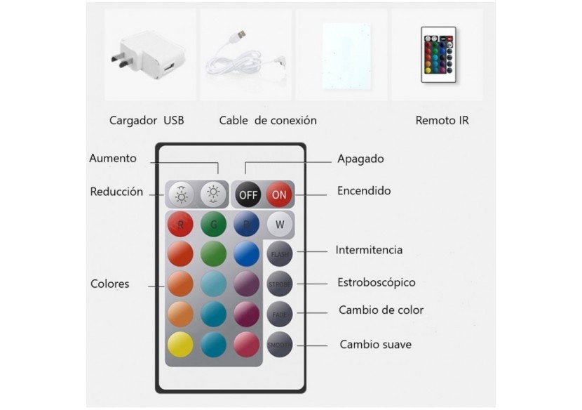 Lampe LED RGBW portative sans fil 2,4W IP65 - MU4002 - Barcelona LED