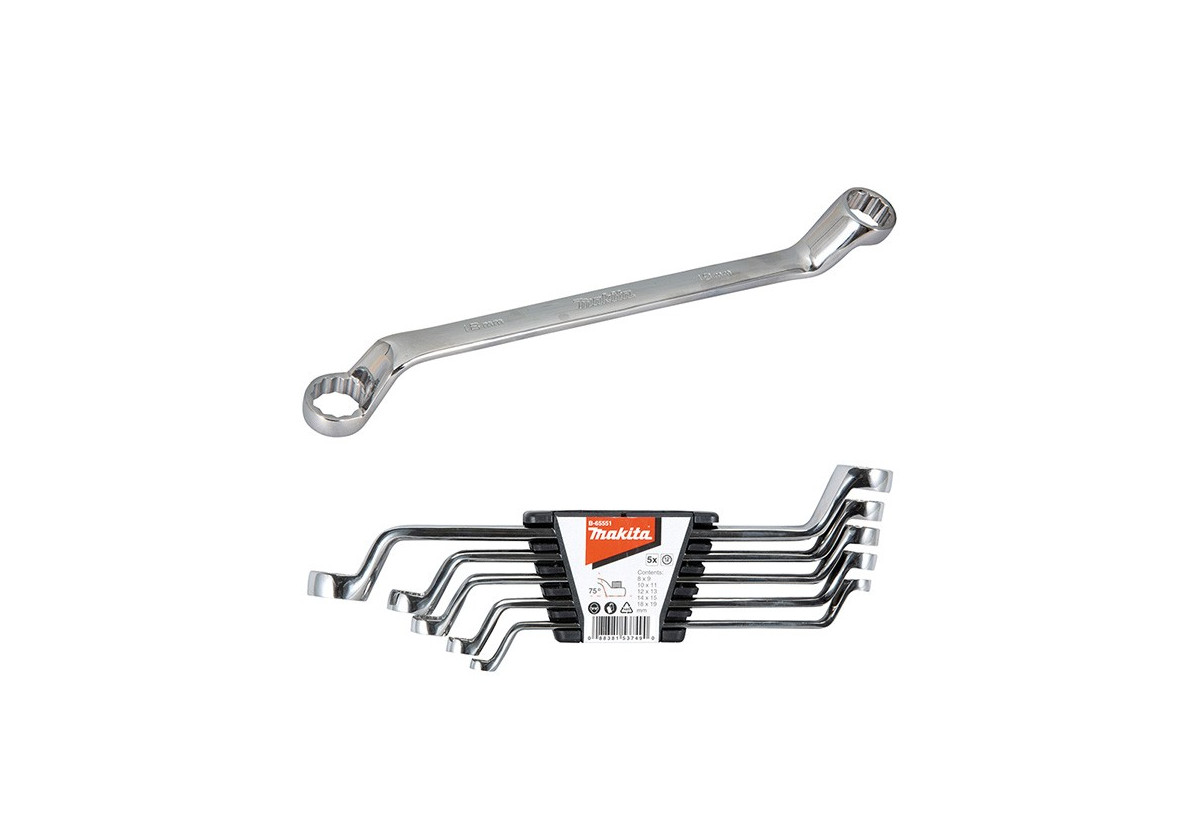 Jeu de 5 clés polygonales contre-coudées - Makita : Confort'Mat