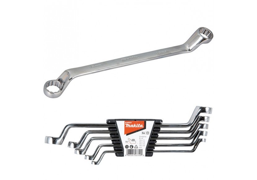 Jeu de 5 clés polygonales contre-coudées - Makita : Confort'Mat