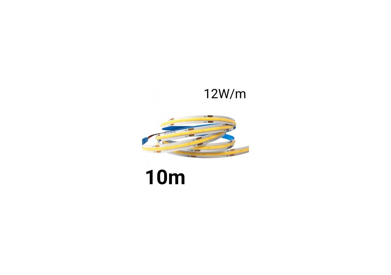 Ruban LED COB 24V DC-12W/m-10mm-IP20-Rouleau de 10 mètres-Sécable tous les 5cm - B1559-10-BF - Barcelona LED