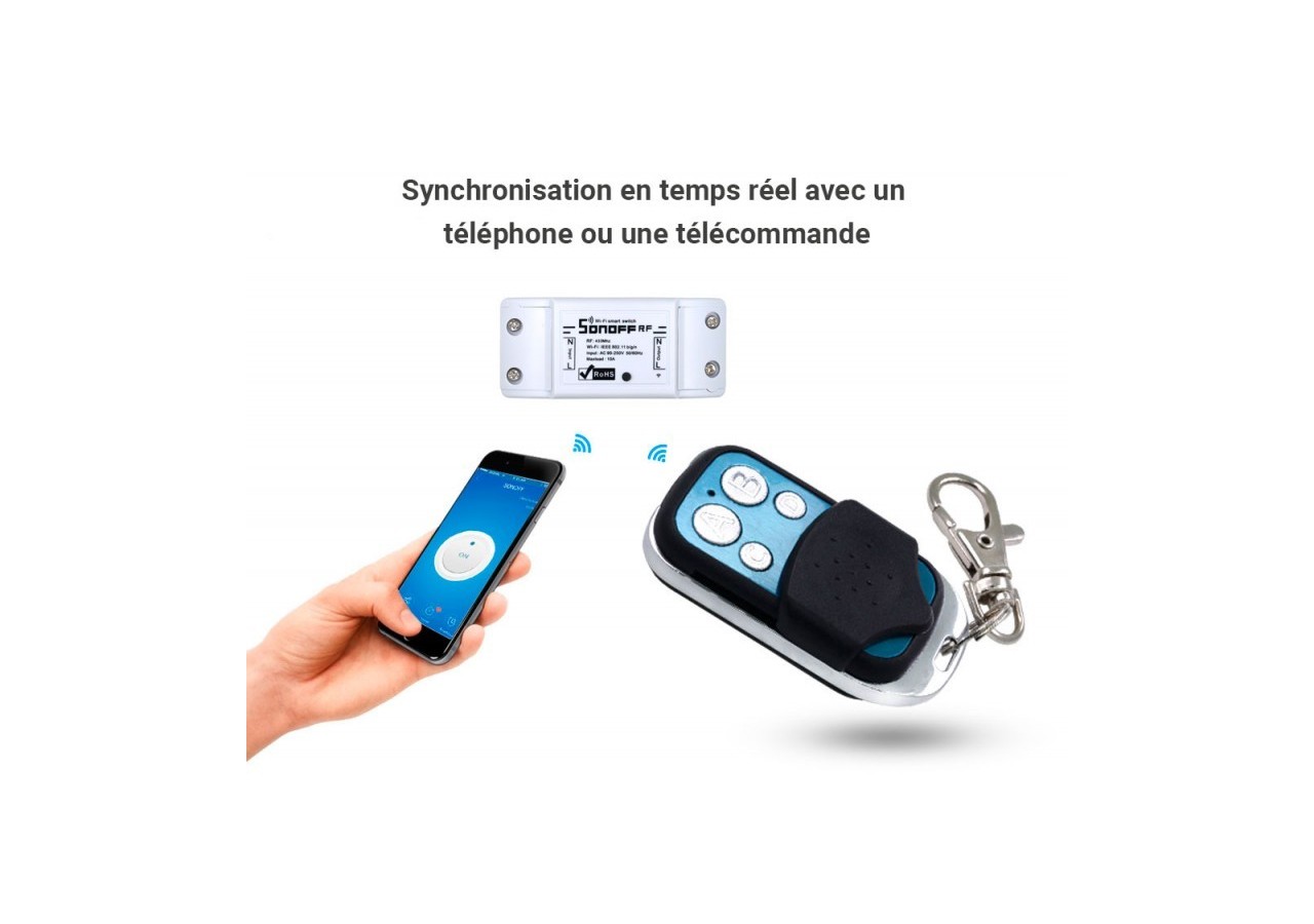 Télécommande sans fil Wifi 4 boutons | SONOFF - SONOFF4KEYREMOTE - Barcelona LED