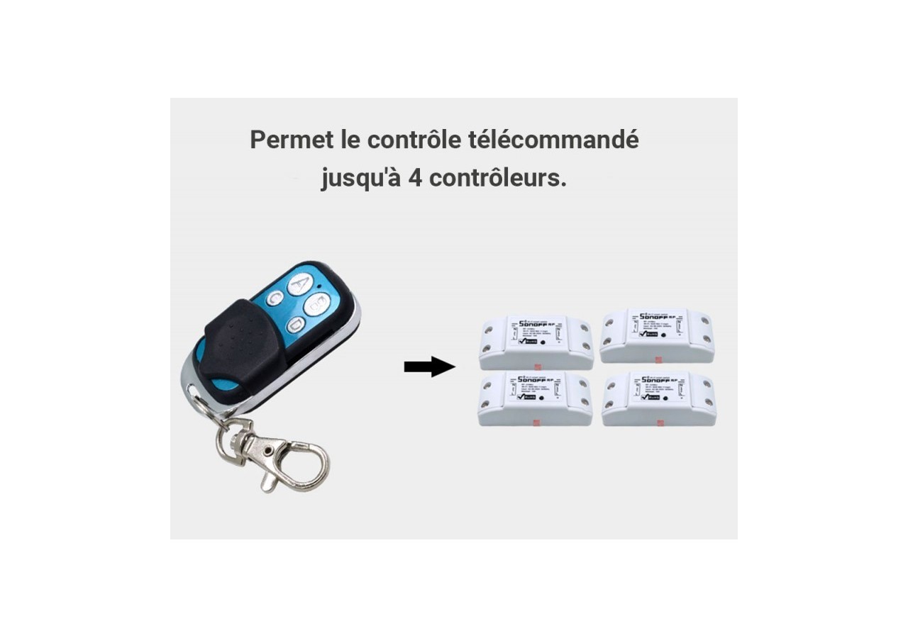 Télécommande sans fil Wifi 4 boutons | SONOFF - SONOFF4KEYREMOTE - Barcelona LED