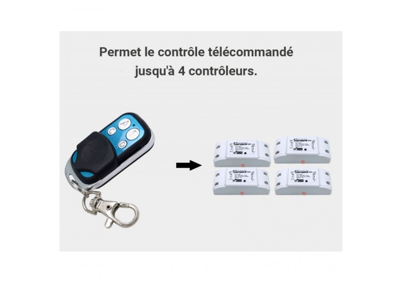 Télécommande sans fil Wifi 4 boutons | SONOFF - SONOFF4KEYREMOTE - Barcelona LED
