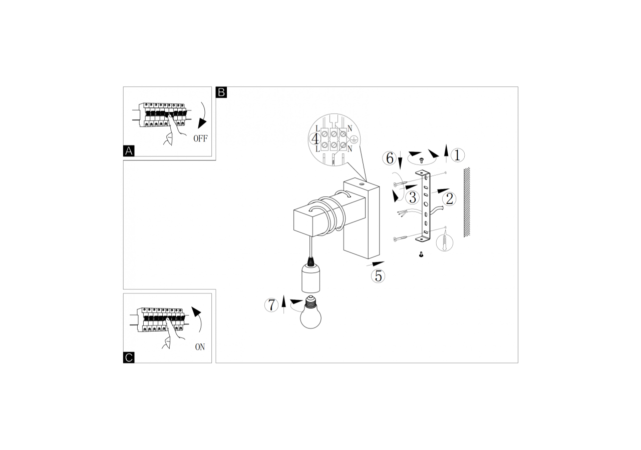 Applique murale en bois "Ruder" E27 - LM130-N - Barcelona LED