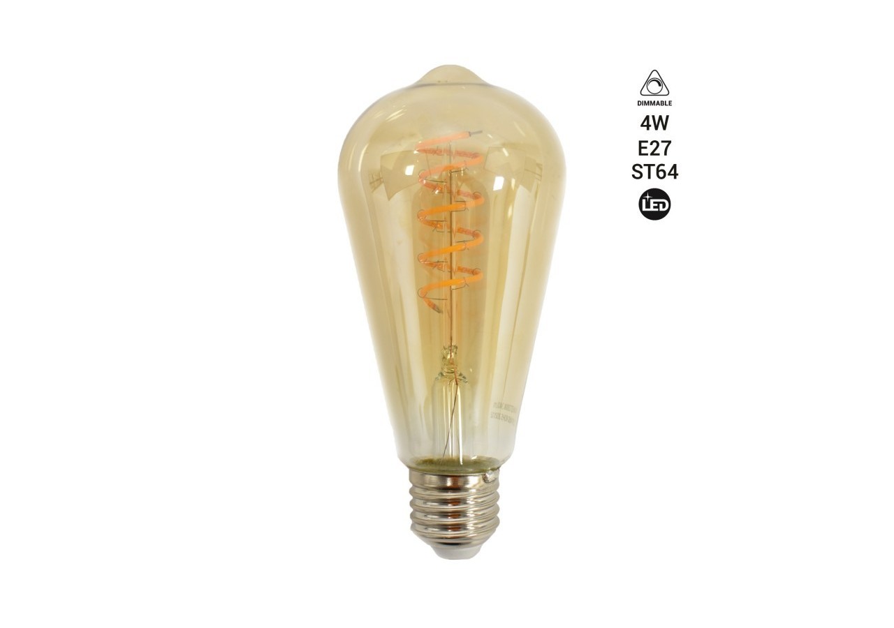 Ampoule LED ST64 à filament Edison 4W E27 dimmable - V300-ST64 - Barcelona LED