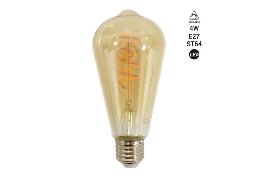 Ampoule LED ST64 à filament Edison 4W E27 dimmable - V300-ST64 - Barcelona LED