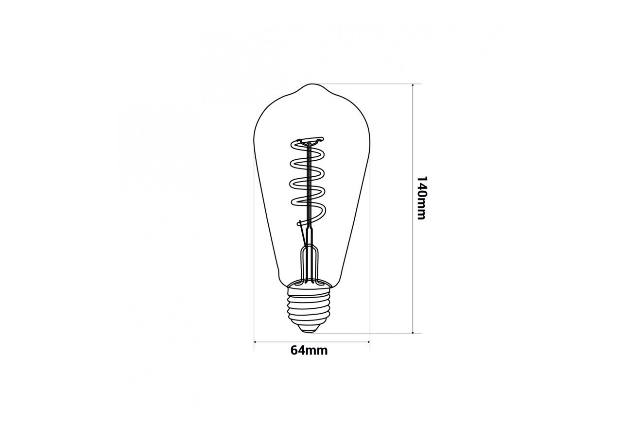 Ampoule LED ST64 à filament Edison 4W E27 dimmable - V300-ST64 - Barcelona LED