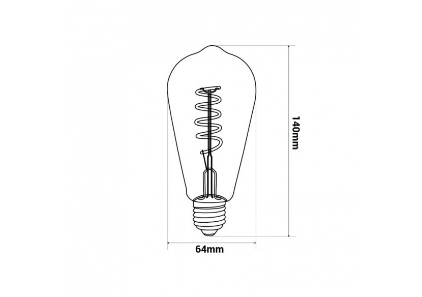 Ampoule LED ST64 à filament Edison 4W E27 dimmable - V300-ST64 - Barcelona LED