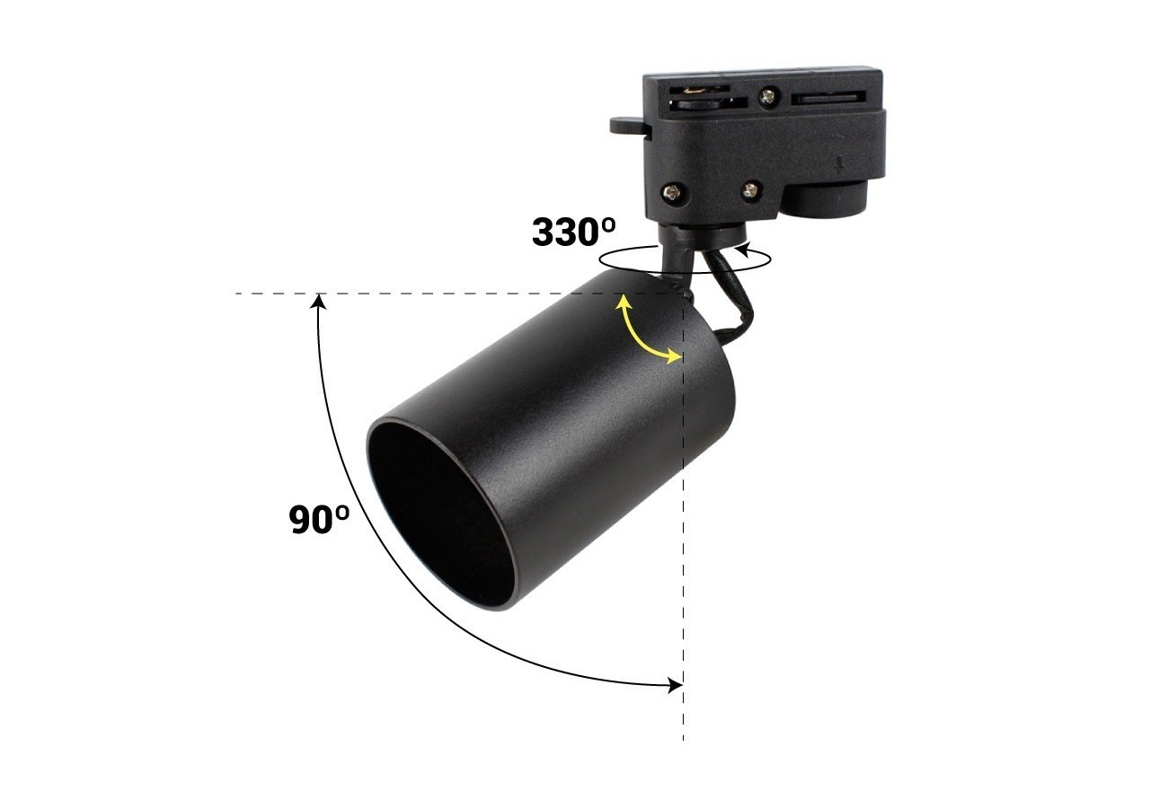 Spot GU10 orientable pour rail monophasé - B00255-N - Barcelona LED