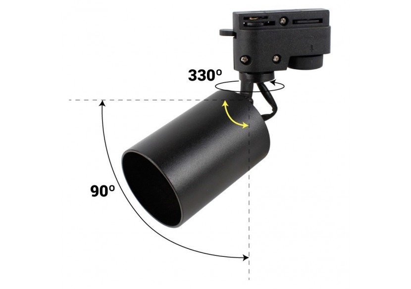Spot GU10 orientable pour rail monophasé - B00255-N - Barcelona LED