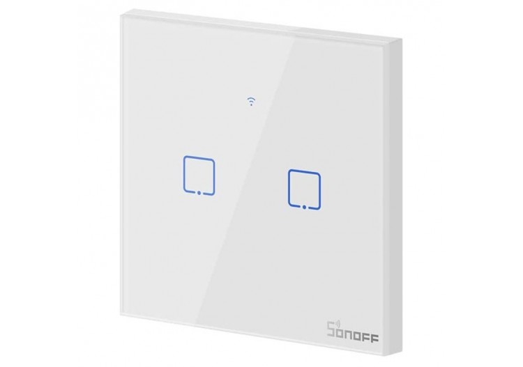 Double interrupteur tactile WiFi / SmartHome SONOFF Touch - SONOFFT0EU2C - Barcelona LED