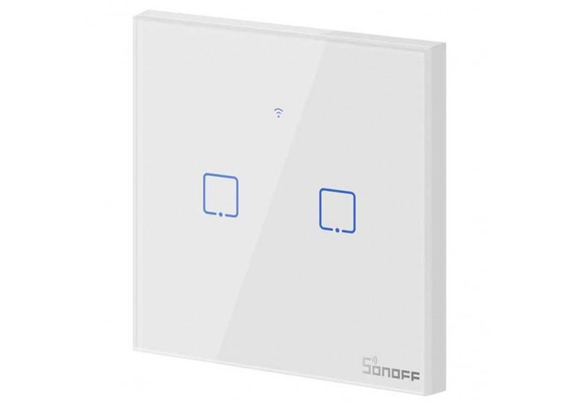Double interrupteur tactile WiFi / SmartHome SONOFF Touch - SONOFFT0EU2C - Barcelona LED