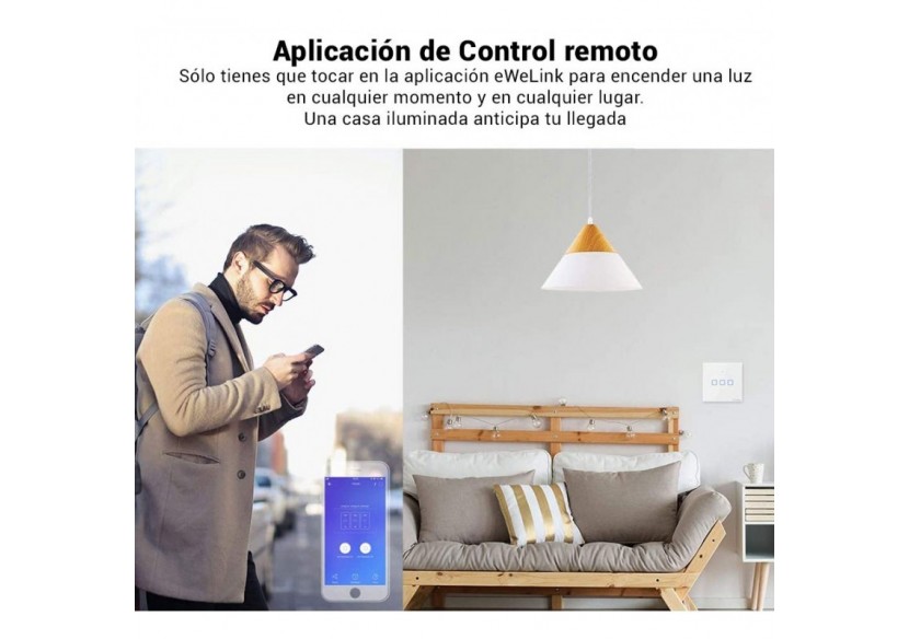 Double interrupteur tactile WiFi / SmartHome SONOFF Touch - SONOFFT0EU2C - Barcelona LED