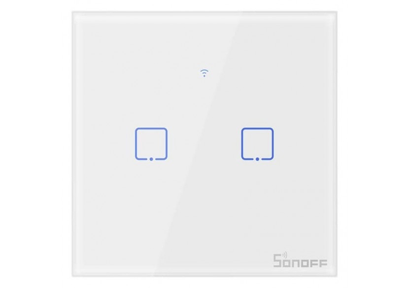 Double interrupteur tactile WiFi / SmartHome SONOFF Touch - SONOFFT0EU2C - Barcelona LED
