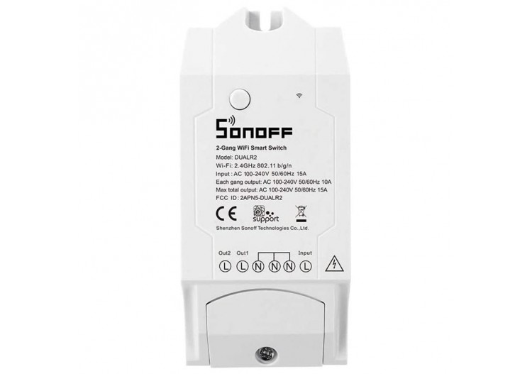 Interrupteur intelligent Dual WiFi programmable SMART LIGHT | SONOFF-DUAL R2 - SONOFFDUALR2 - Barcelona LED