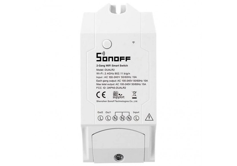 Interrupteur intelligent Dual WiFi programmable SMART LIGHT | SONOFF-DUAL R2 - SONOFFDUALR2 - Barcelona LED