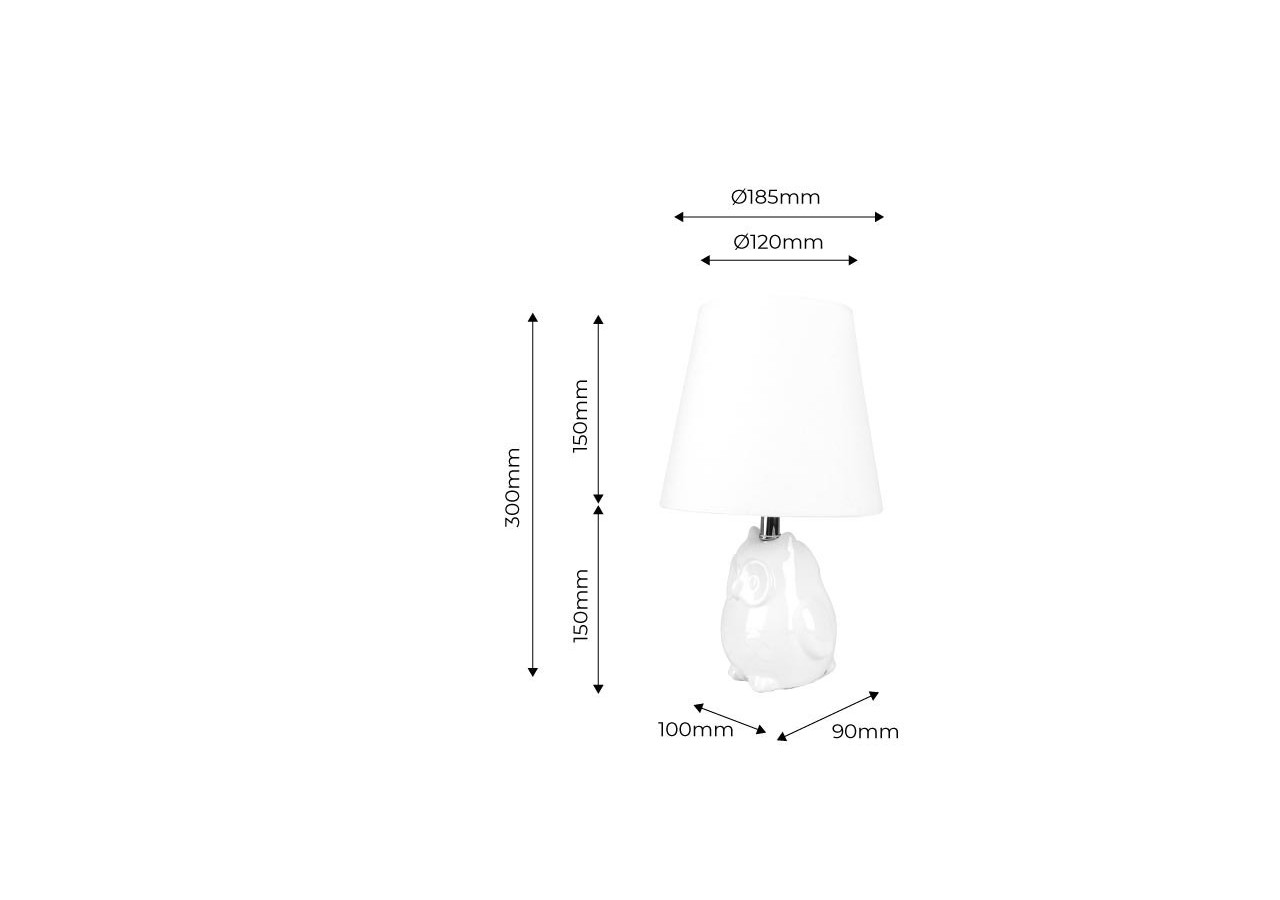 Lampe de table en céramique "OWL" E27 - LC1908 - Barcelona LED