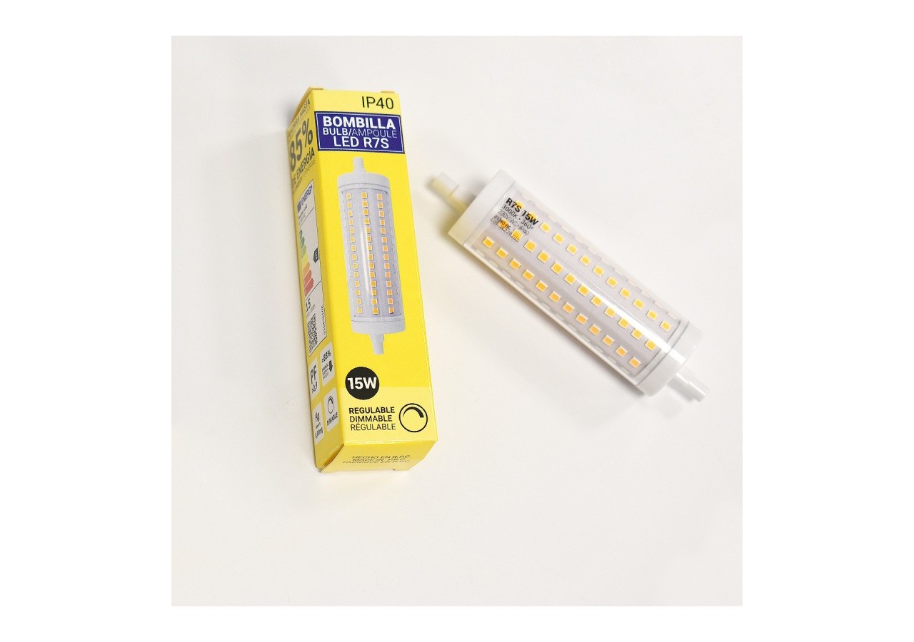 Ampoule LED R7S régulable 118mm-1700lm-230V-15W - BS1-R7S118-15W-D-BC - Barcelona LED