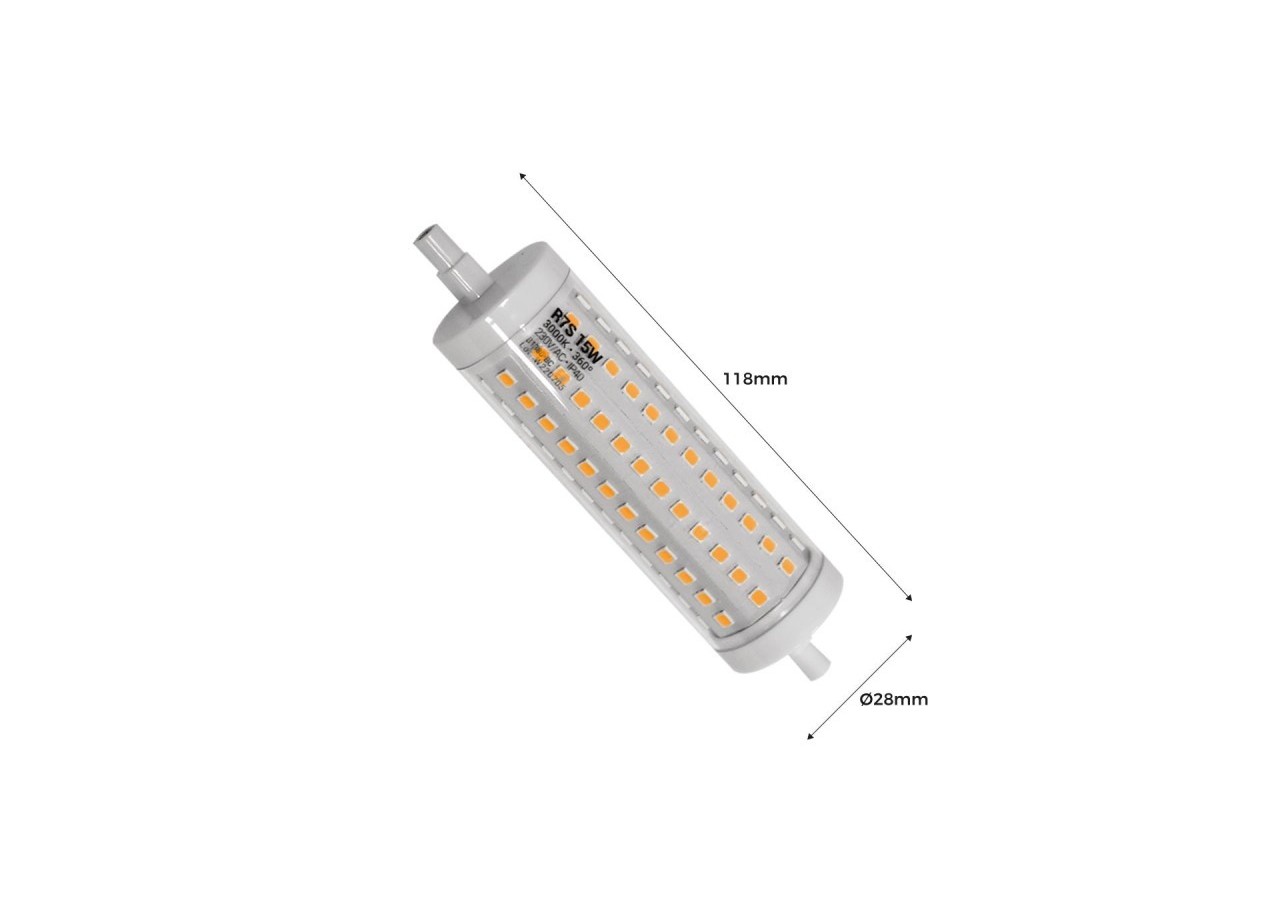 Ampoule LED R7S régulable 118mm-1700lm-230V-15W - BS1-R7S118-15W-D-BC - Barcelona LED