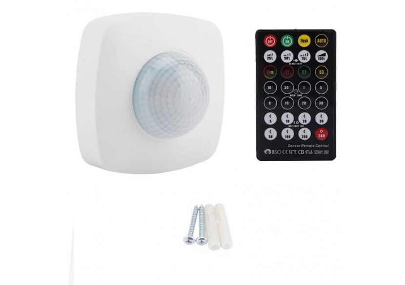 Détecteur de présence 360 degrés avec télécommande PIR IP65 - SP02B - Barcelona LED Détecteur de présence 360 degrés avec télécommande PIR IP65 - SP02B - Barcelona LED