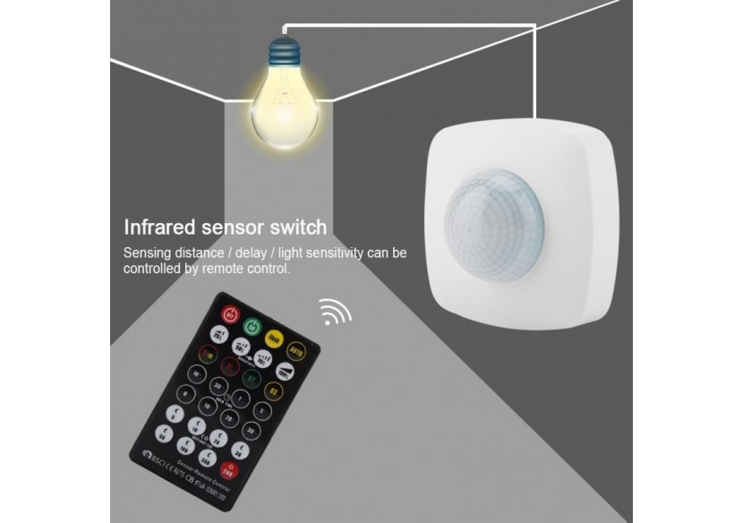 Détecteur de présence 360 degrés avec télécommande PIR IP65 - SP02B - Barcelona LED Détecteur de présence 360 degrés avec télécommande PIR IP65 - SP02B - Barcelona LED