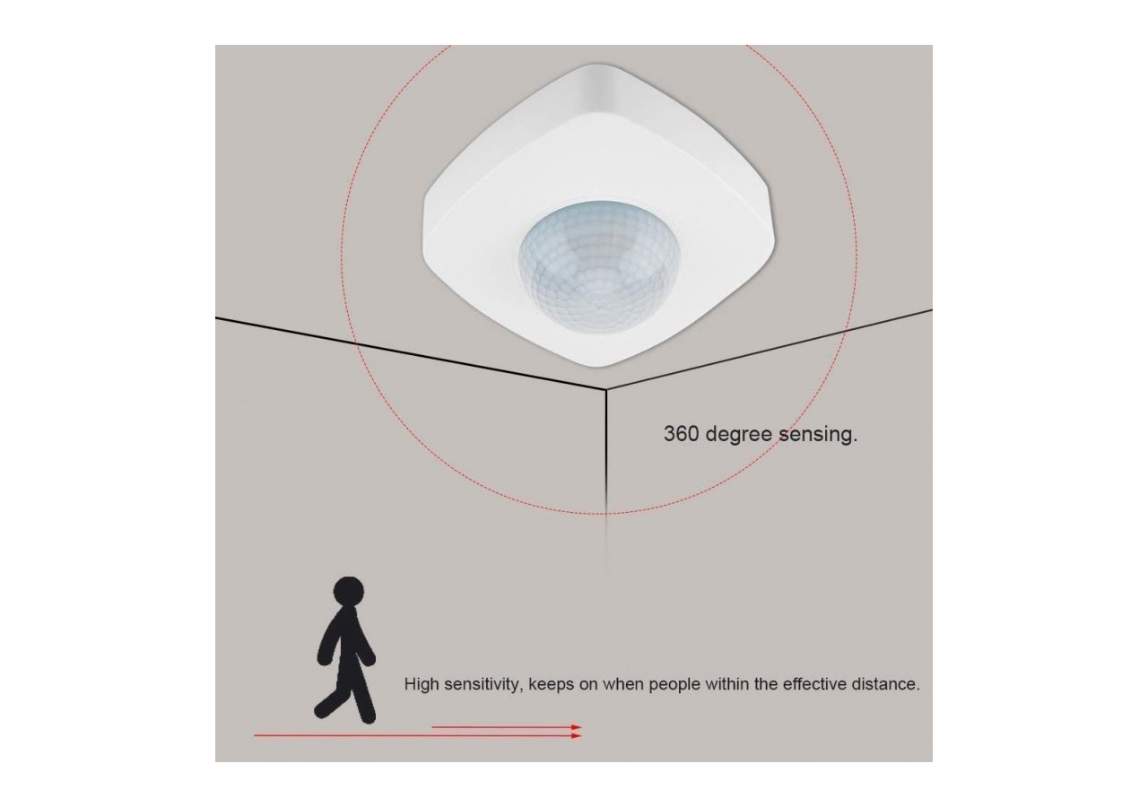 Détecteur de présence 360 degrés avec télécommande PIR IP65 - SP02B - Barcelona LED