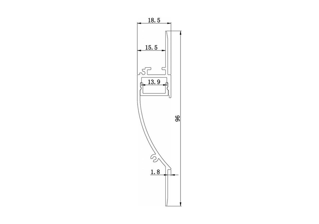 Profilé intégration placoplâtre 18.5x15.5 (2m) - BPERFALP082 - Barcelona LED