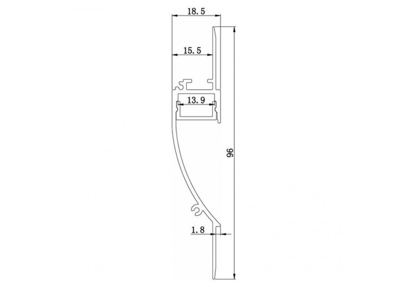 Profilé intégration placoplâtre 18.5x15.5 (2m) - BPERFALP082 - Barcelona LED Profilé intégration placoplâtre 18.5x15.5 (2m) - BPERFALP082 - Barcelona LED
