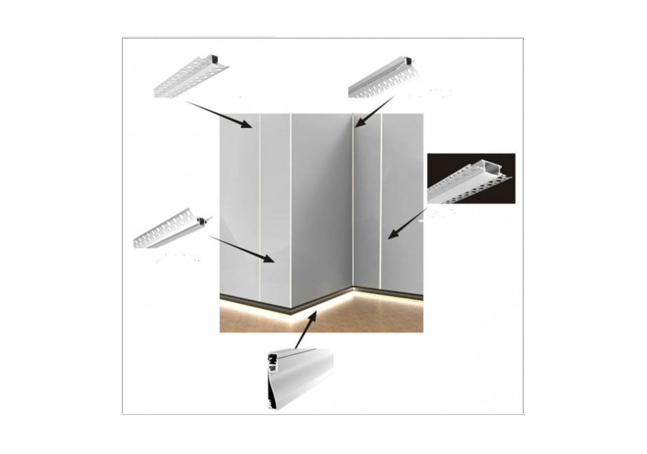 Profilé intégration placoplâtre 18.5x15.5 (2m) - BPERFALP082 - Barcelona LED