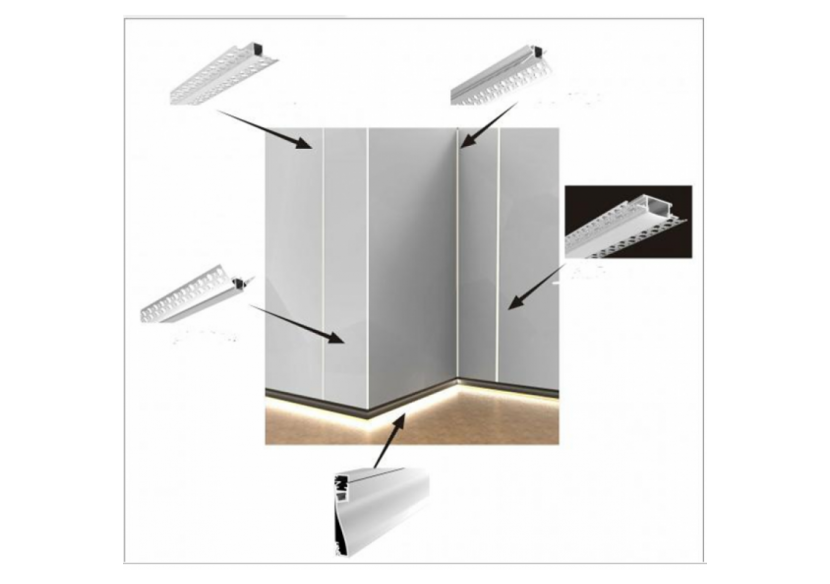 Profilé intégration placoplâtre 18.5x15.5 (2m) - BPERFALP082 - Barcelona LED Profilé intégration placoplâtre 18.5x15.5 (2m) - BPERFALP082 - Barcelona LED