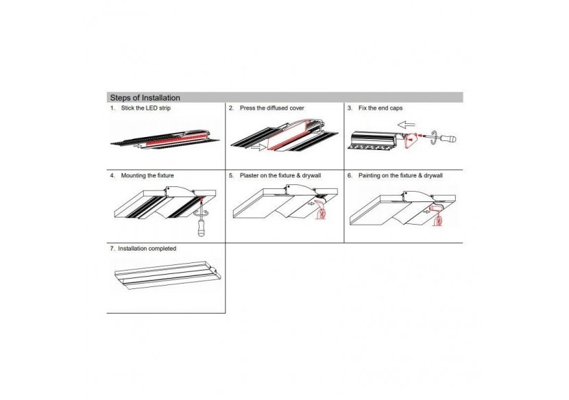 Profilé intégration placoplâtre 18.5x15.5 (2m) - BPERFALP082 - Barcelona LED Profilé intégration placoplâtre 18.5x15.5 (2m) - BPERFALP082 - Barcelona LED