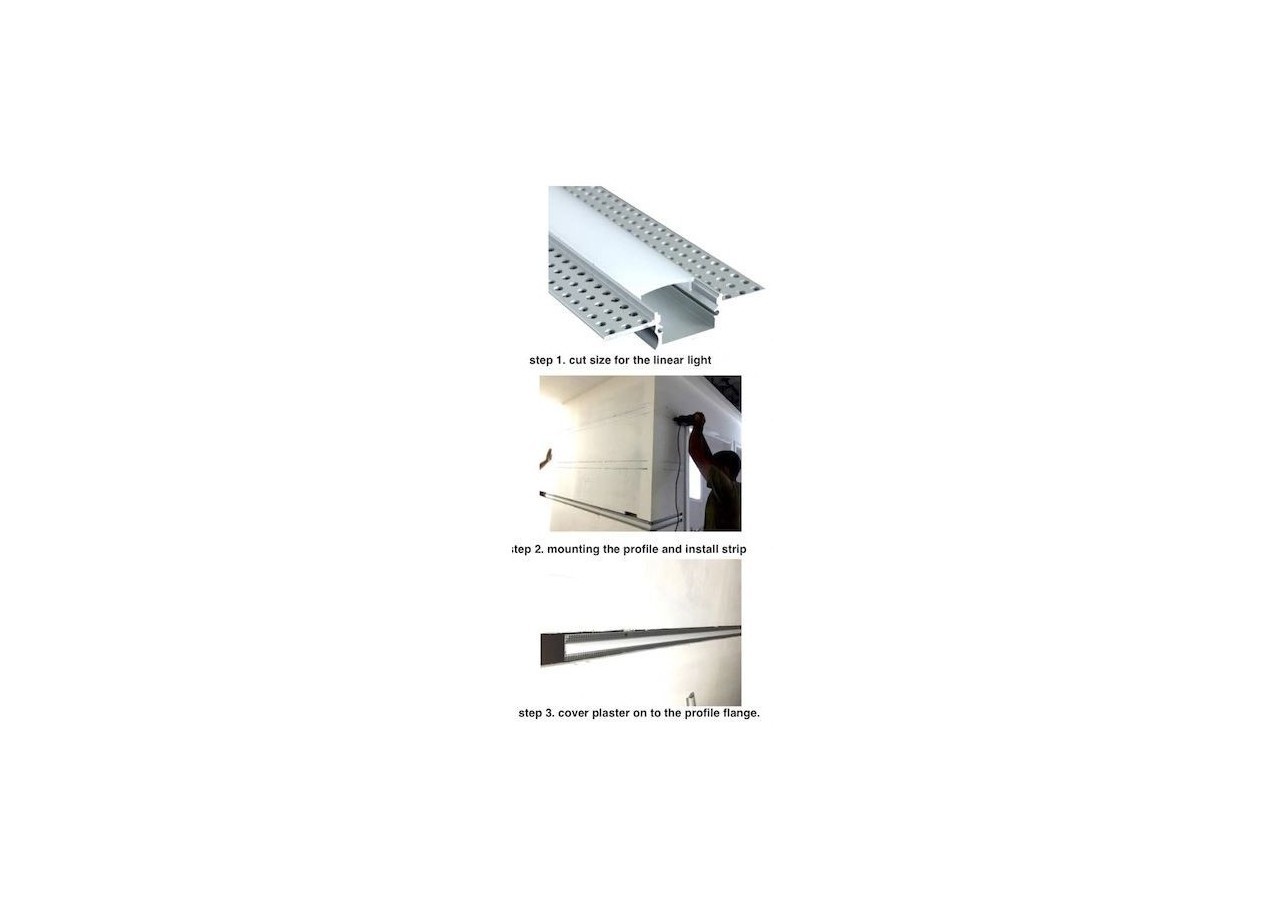 Profilé intégration placoplâtre 7.8x12 (2m) - BPERFALP129 - Barcelona LED