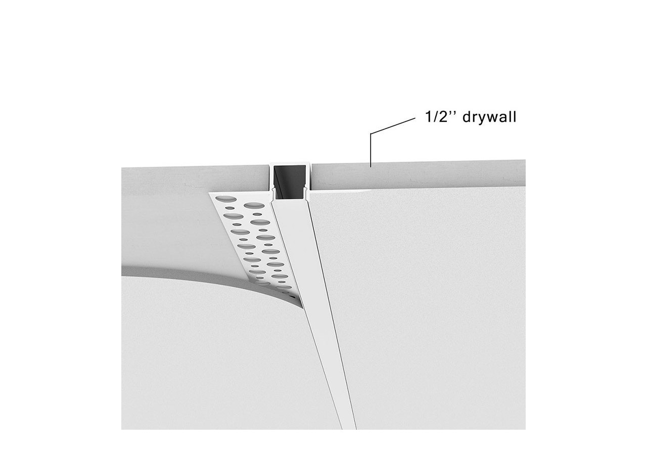 Profilé en aluminium d'intégration placo-plâtre 13x14mm (2m) - BPERFALP068-R - Barcelona LED