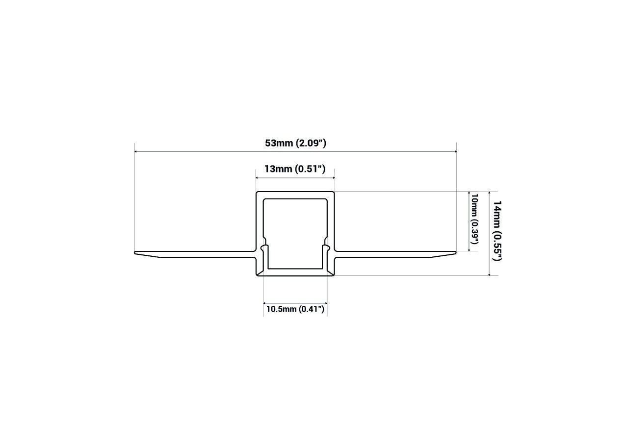 Profilé en aluminium d'intégration placo-plâtre 13x14mm (2m) - BPERFALP068-R - Barcelona LED