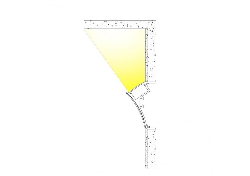 Profilé intégration placoplâtre 96x35 (2m) éclairage haut/bas - BPERFALP128 - Barcelona LED Profilé intégration placoplâtre 96x35 (2m) éclairage haut/bas - BPERFALP128 - Barcelona LED