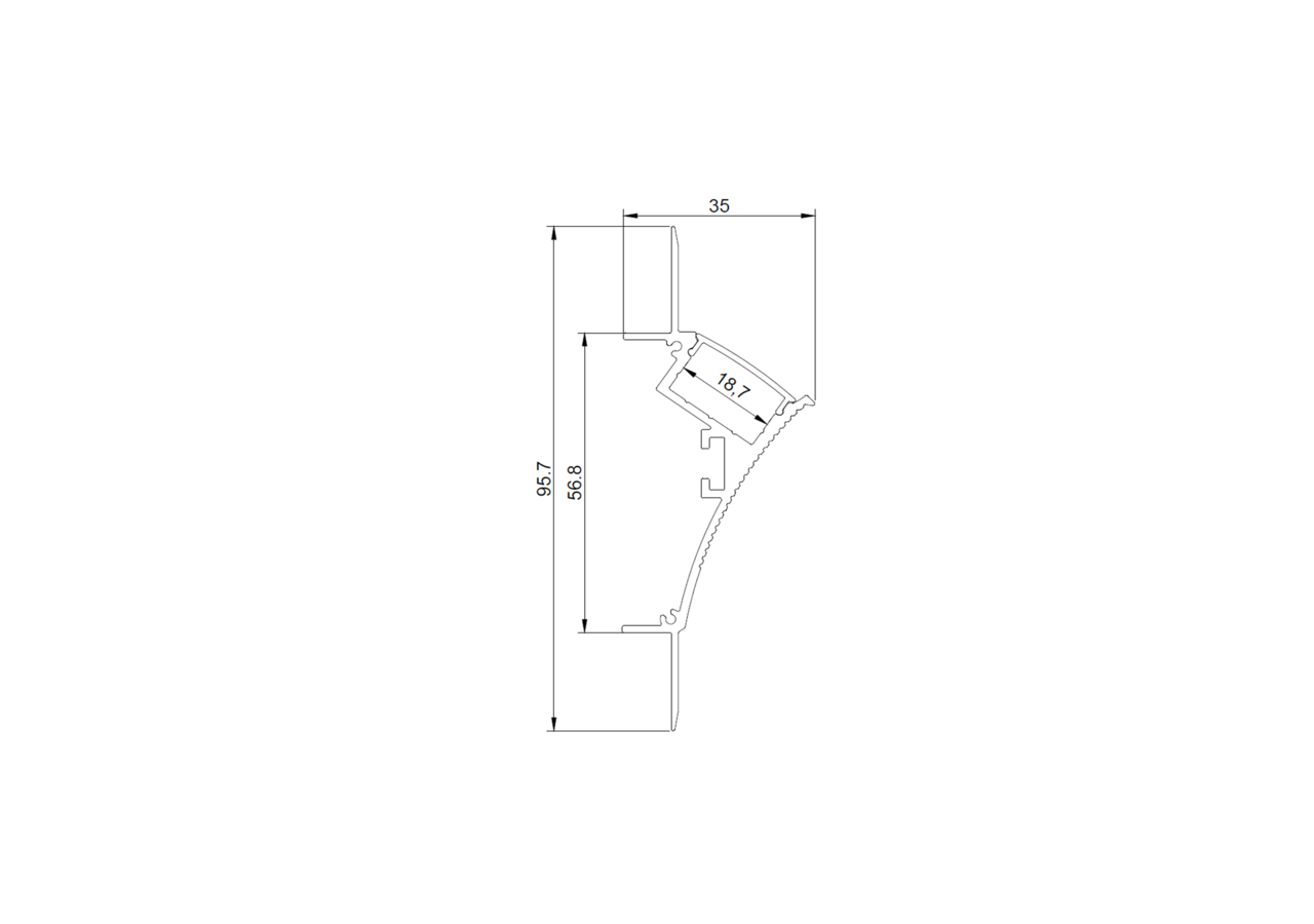 Profilé intégration placoplâtre 96x35 (2m) éclairage haut/bas - BPERFALP128 - Barcelona LED