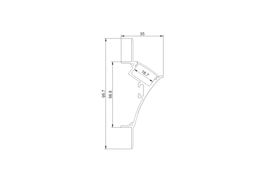 Profilé intégration placoplâtre 96x35 (2m) éclairage haut/bas - BPERFALP128 - Barcelona LED Profilé intégration placoplâtre 96x35 (2m) éclairage haut/bas - BPERFALP128 - Barcelona LED