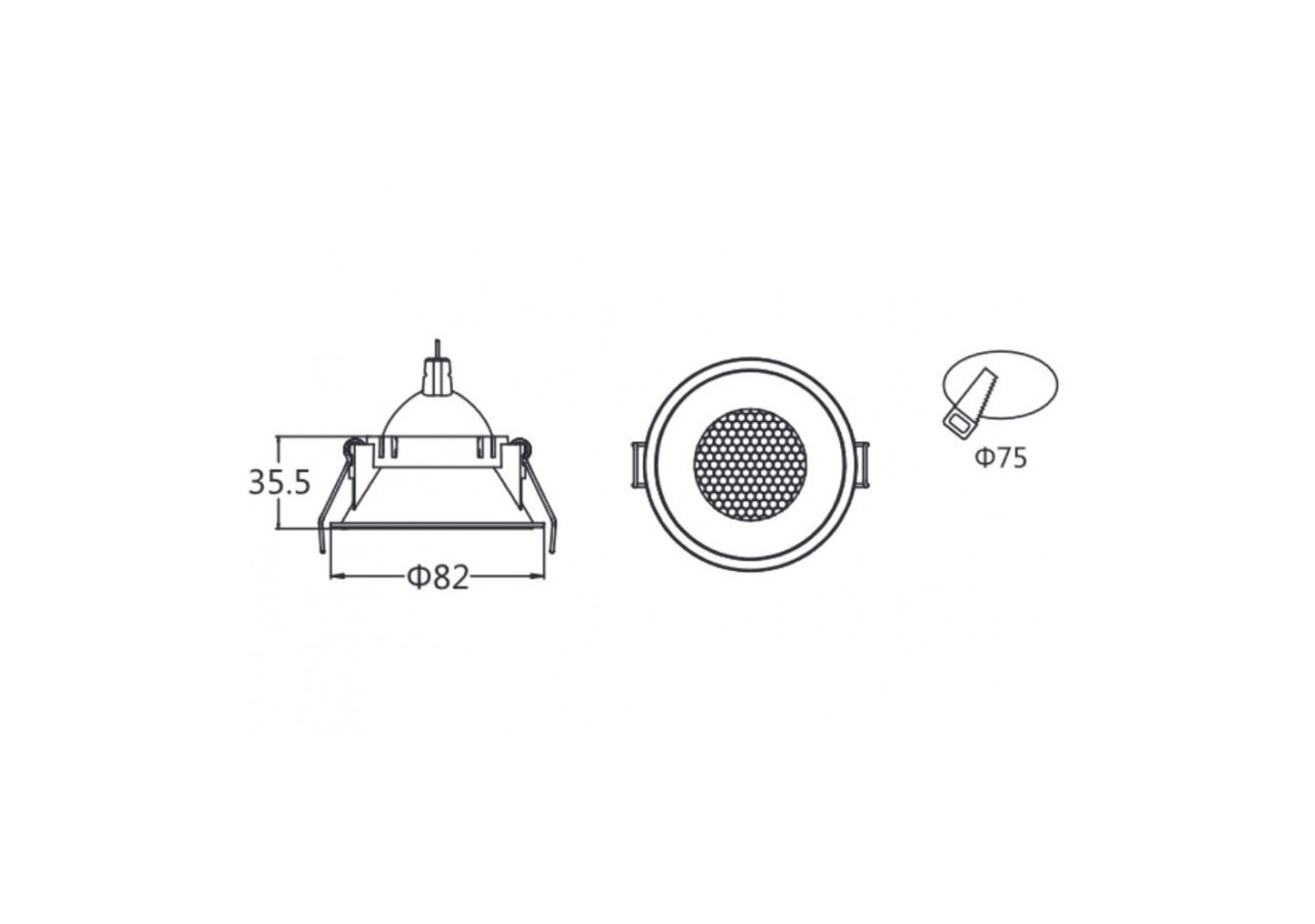 Support spot GU10 diamètre 75mm faible UGR - B550-B - Barcelona LED