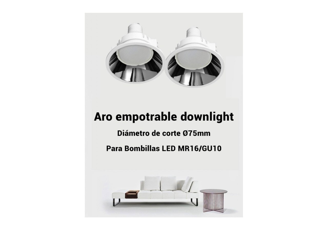 Support spot GU10 diamètre 75mm faible UGR - B550-B - Barcelona LED