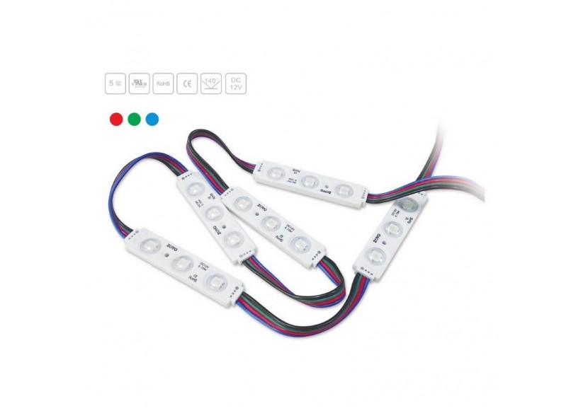 Modules LED RGB pour rétroéclairage 0.72W 12V DC IP65 - BM1431RGB - Barcelona LED Modules LED RGB pour rétroéclairage 0.72W 12V DC IP65 - BM1431RGB - Barcelona LED
