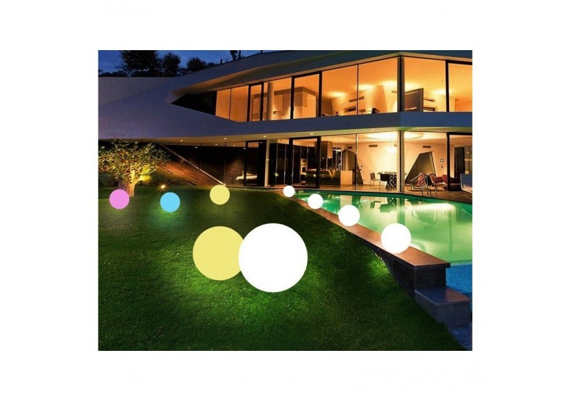 Sphère lumineuse LED RGBW sans fil 50cm 2,4W IP65 - MU2003-2 - Barcelona LED