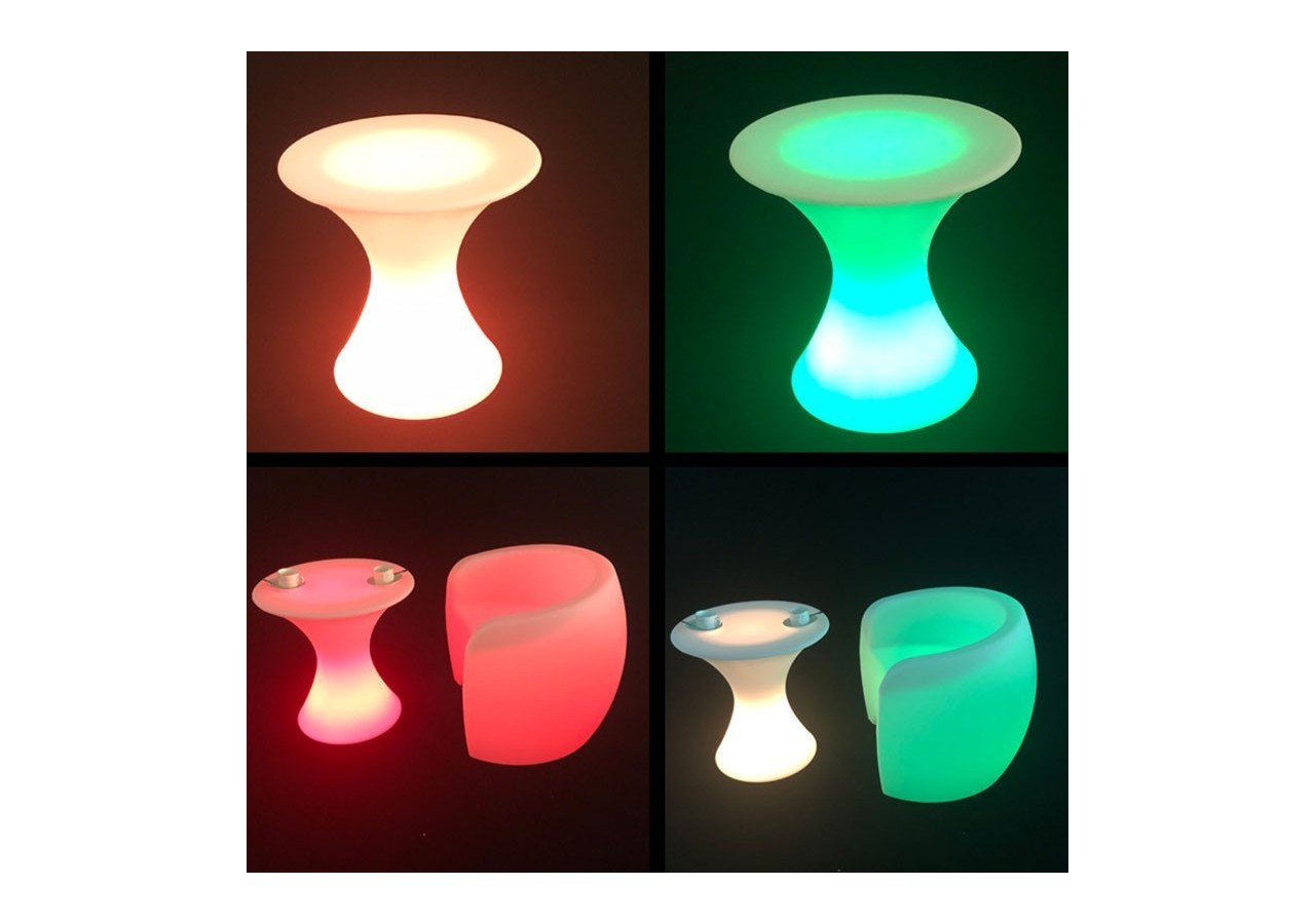 Table lumineuse LED RGBW sans fil 24W IP67 58x60cm - MU5000 - Barcelona LED