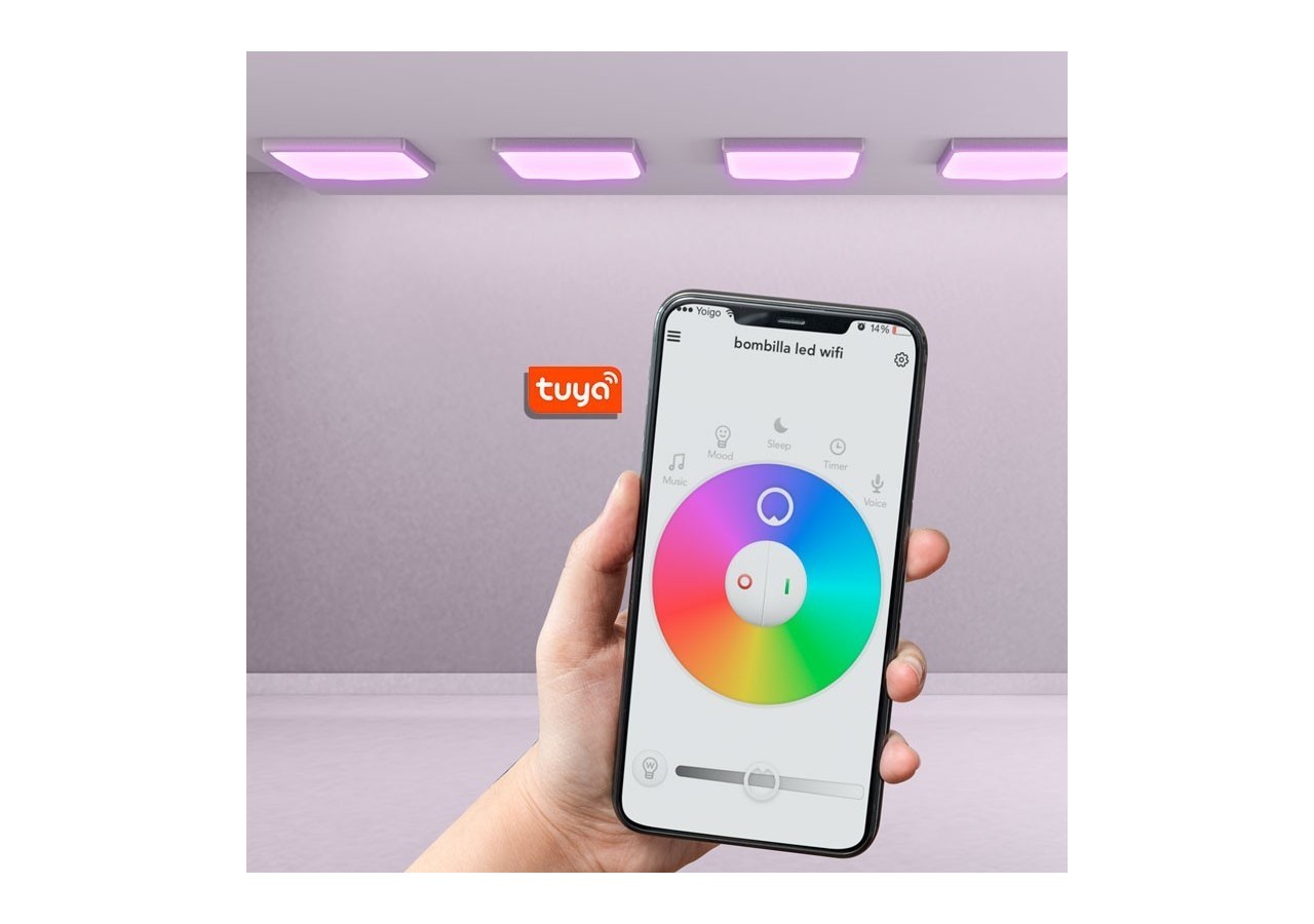 Panneau LED 60x60 en saillie WIFI SMART RGB / RGBW + CCT-40W-Avec kit de montage - B4292-RGBW - Barcelona LED