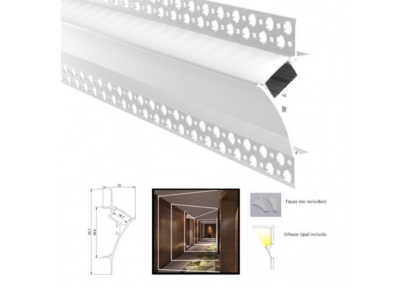 Embout pour profilé en aluminium 96x35mm - BTPEC128-DE - Barcelona LED Embout pour profilé en aluminium 96x35mm - BTPEC128-DE - Barcelona LED