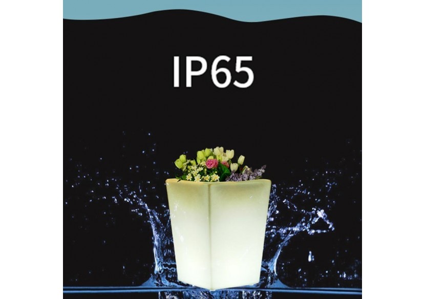 Cache-pot LED RGBW, 40x40x55cm, 12W, IP65, rechargeable - MU3006 - Barcelona LED