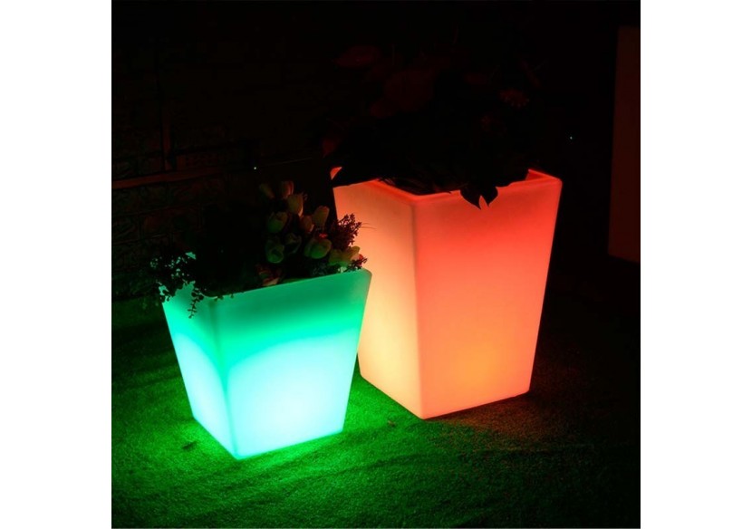 Cache-pot LED RGBW, 40x40x55cm, 12W, IP65, rechargeable - MU3006 - Barcelona LED