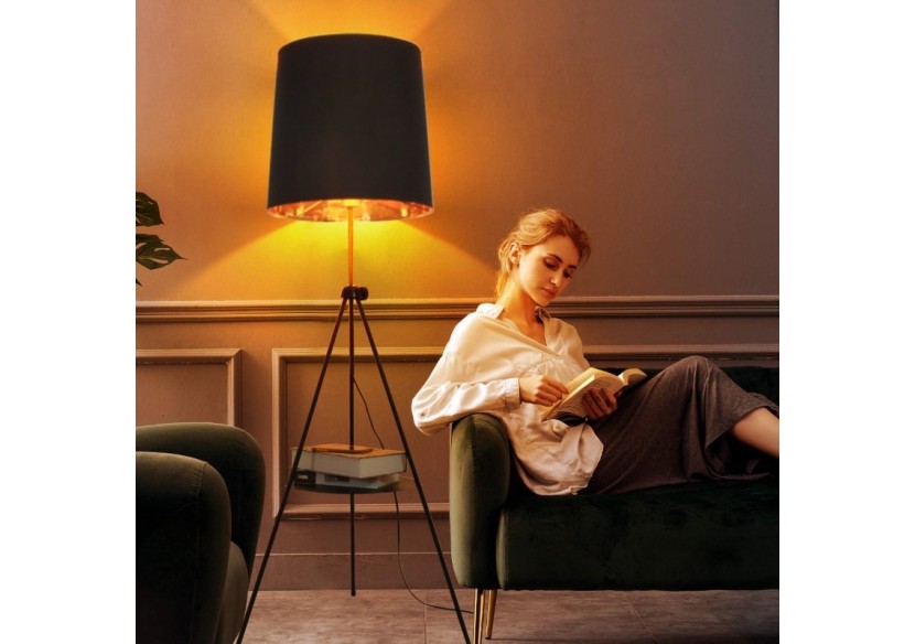 Lampe sur pied avec tablette "Madison" - L5048-N - Barcelona LED Lampe sur pied avec tablette "Madison" - L5048-N - Barcelona LED