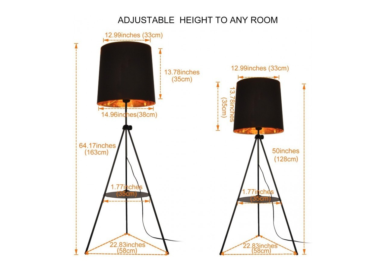 Lampe sur pied avec tablette "Madison" - L5048-N - Barcelona LED